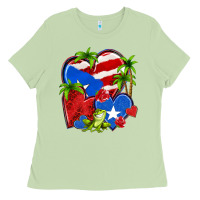 Matcha puerto rico hearts Ladies Tee - NancyCooperArtShop