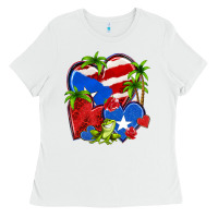 White puerto rico hearts Ladies Tee - NancyCooperArtShop