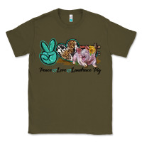Army Green Peace Love Landrace Pig Classic Tee - LillyAllenDesigns