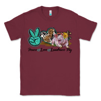 Burgundy Peace Love Landrace Pig Classic Tee - LillyAllenDesigns
