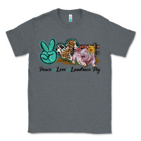 Charcoal Heather Peace Love Landrace Pig Classic Tee - LillyAllenDesigns