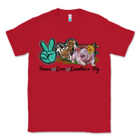 Red Peace Love Landrace Pig Classic Tee - LillyAllenDesigns