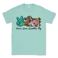 Seafoam Peace Love Landrace Pig Classic Tee - LillyAllenDesigns