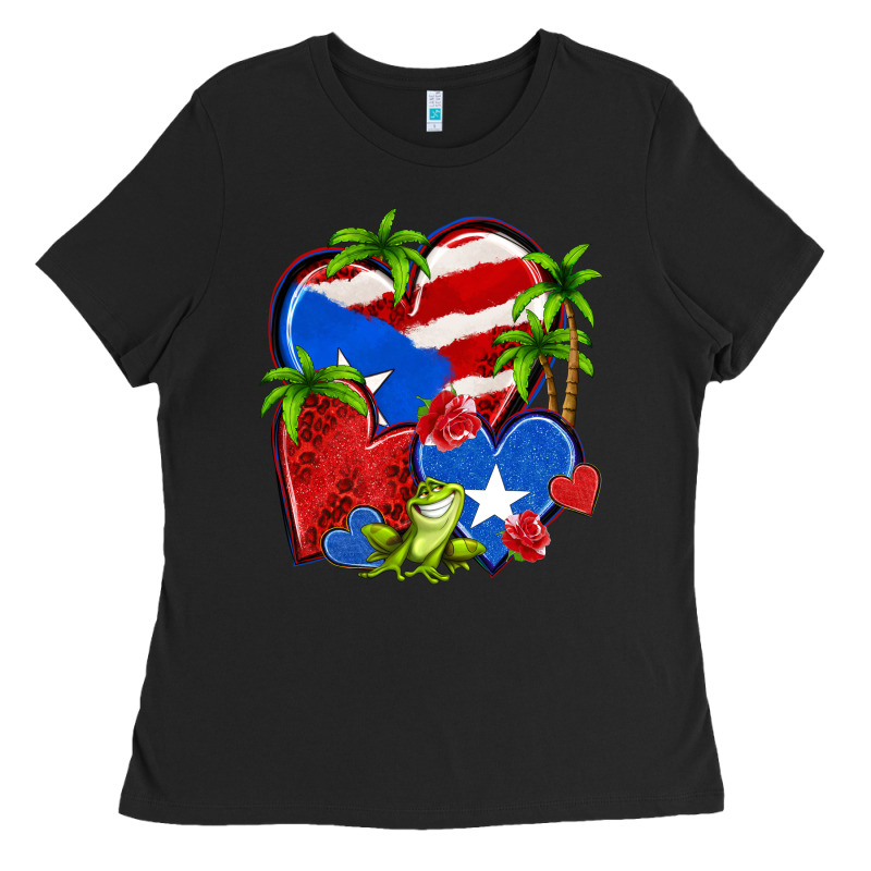 Puerto Rico Hearts Ladies Tee by NancyCooperArtShop | Teevron