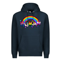 Navy Human pride Premium Hoodie - FaDigitalArtStudio