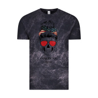 Cloud Black Glitter American Flag Patterned American Mom Skull Vintage Tee - Bettercallsaul