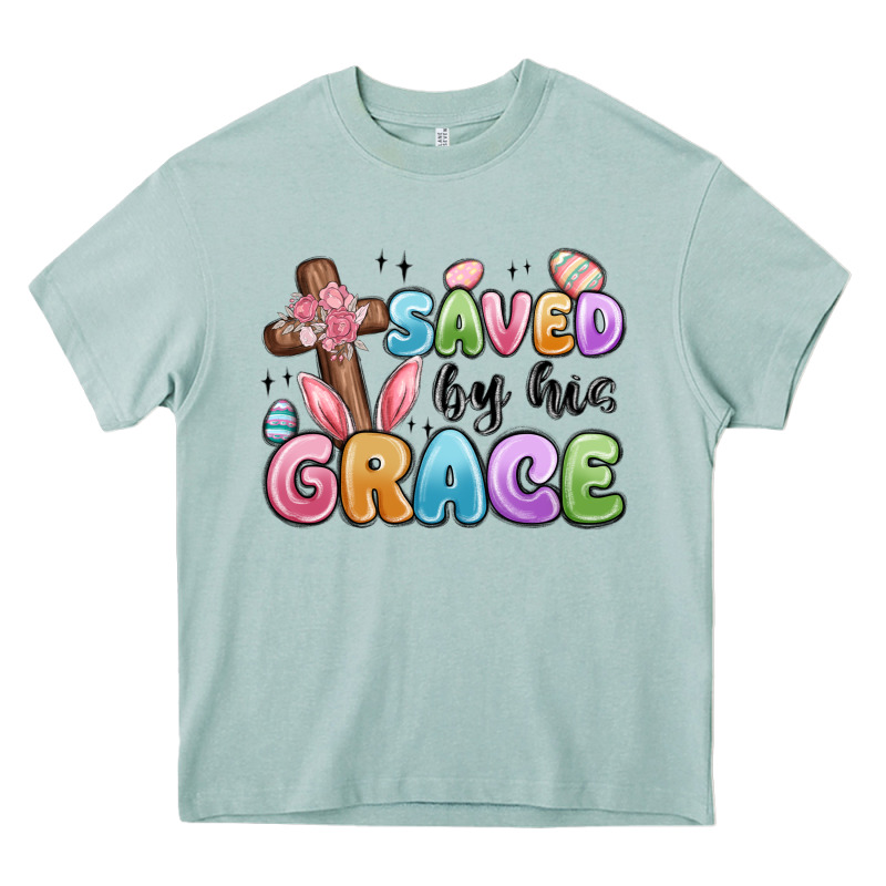 Saved By His Grace Heavy Core Tee by MaliasSmallBusiness | Teevron