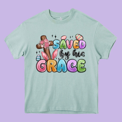 Saved By His Grace Heavy Core Tee Designed By Maliassmallbusiness