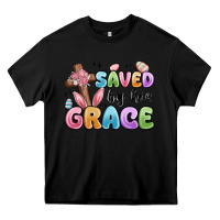 Black saved by his grace Heavy Core Tee - MaliasSmallBusiness