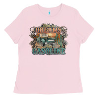 Bubblegum Pink runs on dreams and gasoline truck western Ladies Tee - NancyCooperArtShop