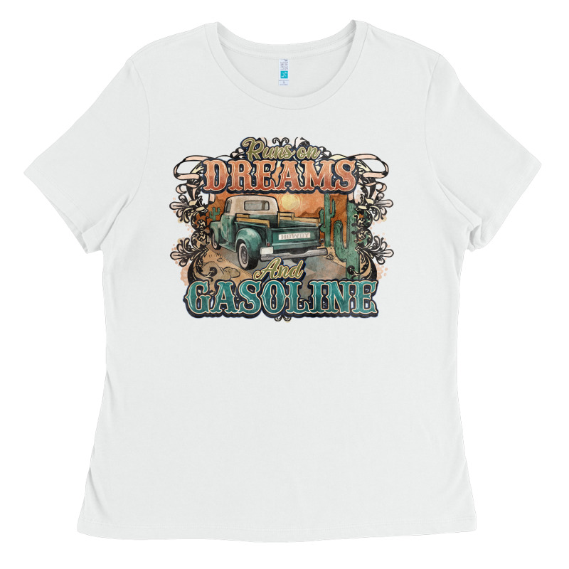Runs On Dreams And Gasoline Truck Western Ladies Tee by NancyCooperArtShop | Teevron