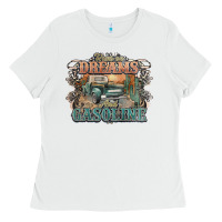 White runs on dreams and gasoline truck western Ladies Tee - NancyCooperArtShop