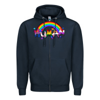 Navy Human pride Zipper Hoodie - FaDigitalArtStudio
