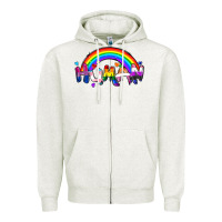 Oatmeal Heather Human pride Zipper Hoodie - FaDigitalArtStudio