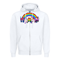White Human pride Zipper Hoodie - FaDigitalArtStudio