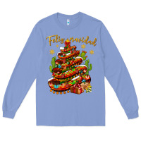 Colony Blue Christmas Feliz Navidad Long Sleeve Tee - NancyCooperArtShop