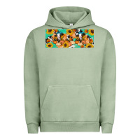 Pigment Oil Green Cow fall pumpkin Urban Hoodie - Artiststas