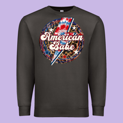 Western American Babe Patriotic Premium Sweatshirt Designed By Lillyallendesigns