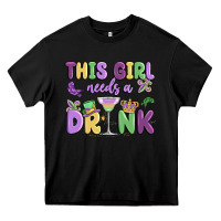 Black this girl needs a drink Heavy Core Tee - MaliasSmallBusiness