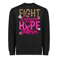 Black Fight believe hope survive Cancer Awareness Heavyweight Sweatshirt - HowdyJamesFarm