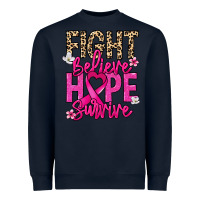 Navy Fight believe hope survive Cancer Awareness Heavyweight Sweatshirt - HowdyJamesFarm