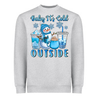 Heather Grey baby it's cold outside Heavyweight Sweatshirt - CowGirlArtShop