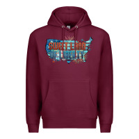 Burgundy Sweet land of liberty Premium Hoodie - FaDigitalArtStudio