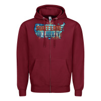 Burgundy Sweet land of liberty Zipper Hoodie - FaDigitalArtStudio