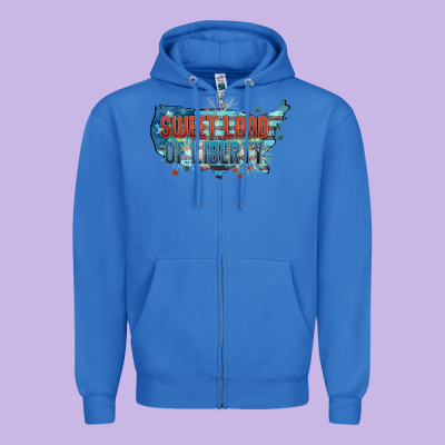 Sweet Land Of Liberty Zipper Hoodie Designed By Fadigitalartstudio