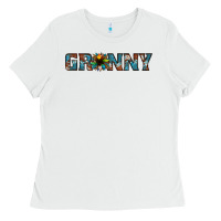 White granny cowhide sunflower Ladies Tee - Jasminsmagicworld