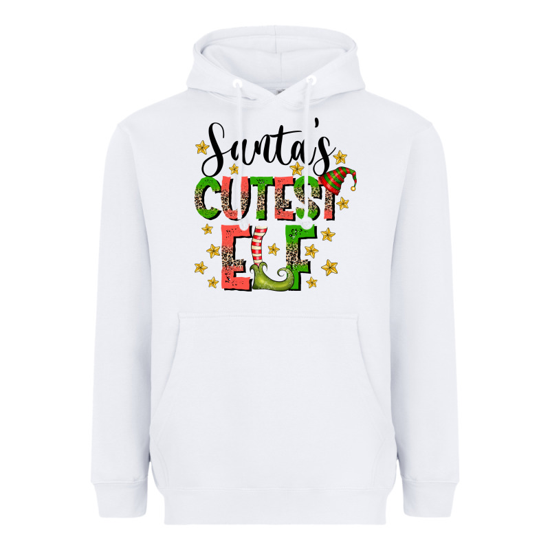 Santas Cutest Elf Heavyweight Hoodie by CowhideDigitalArt | Teevron