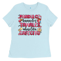 Baby Blue pandulce bunuelos tamales abuelita cafecito Ladies Tee - MaliasSmallBusiness