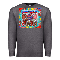 Charcoal Heather Football Mama Premium Sweatshirt - CowhideDigitalArt