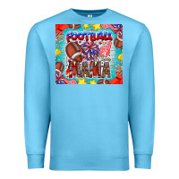 Ocean Blue Football Mama Premium Sweatshirt - CowhideDigitalArt
