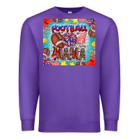 Purple Football Mama Premium Sweatshirt - CowhideDigitalArt