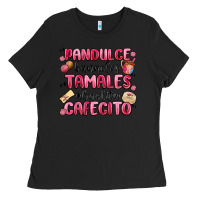 Black pandulce bunuelos tamales abuelita cafecito Ladies Tee - MaliasSmallBusiness