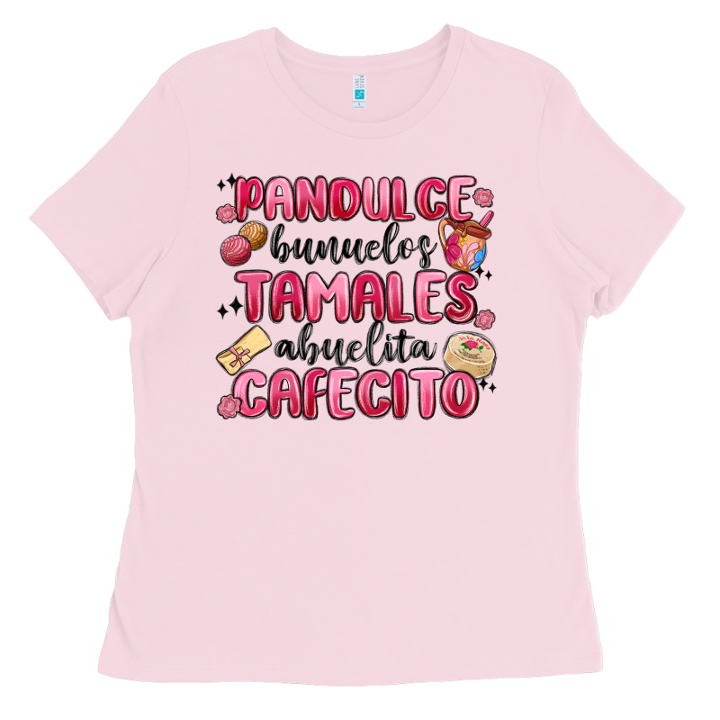 Pandulce Bunuelos Tamales Abuelita Cafecito Ladies Tee by MaliasSmallBusiness | Teevron