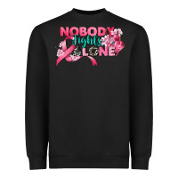 Black nobody fights alone cancer awareness Heavyweight Sweatshirt - CowGirlArtShop