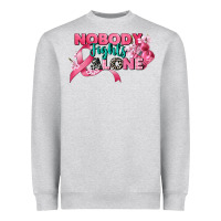 Heather Grey nobody fights alone cancer awareness Heavyweight Sweatshirt - CowGirlArtShop