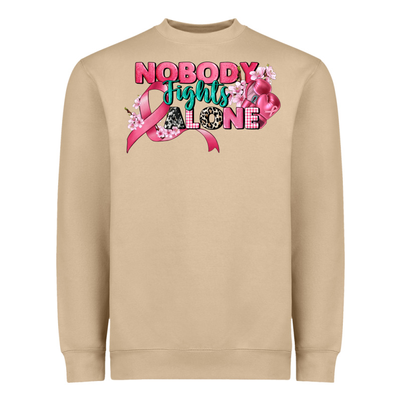 Nobody Fights Alone Cancer Awareness Heavyweight Sweatshirt by CowGirlArtShop | Teevron