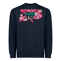 Navy nobody fights alone cancer awareness Heavyweight Sweatshirt - CowGirlArtShop