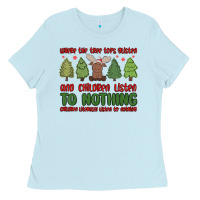 Baby Blue where the tree tops glisten Ladies Tee - MaliasSmallBusiness