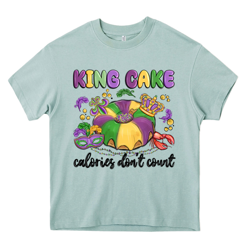 King Cake Calories Don't Count Heavy Core Tee by MaliasSmallBusiness | Teevron