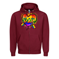 Burgundy Dad pride Zipper Hoodie - FaDigitalArtStudio