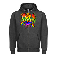 Charcoal Heather Dad pride Zipper Hoodie - FaDigitalArtStudio