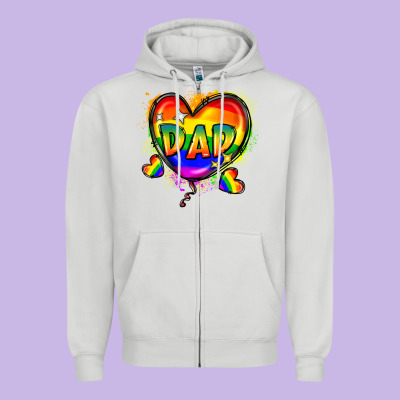 Dad Pride Zipper Hoodie Designed By Fadigitalartstudio