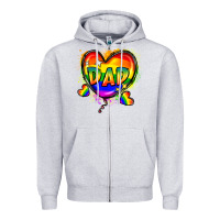 Heather Grey Dad pride Zipper Hoodie - FaDigitalArtStudio