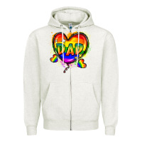 Oatmeal Heather Dad pride Zipper Hoodie - FaDigitalArtStudio