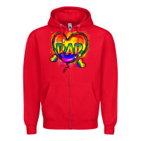 Red Dad pride Zipper Hoodie - FaDigitalArtStudio