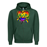 Sports Green Dad pride Zipper Hoodie - FaDigitalArtStudio